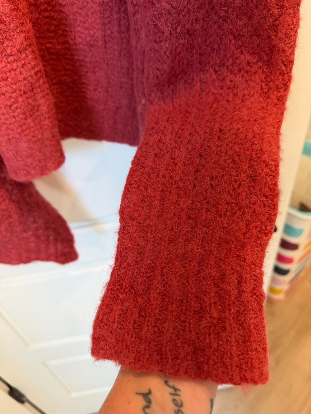 Free People Weekend Getaway Cardigan Alpaca Nylon Cozy Open Front S - Picture 12 of 14